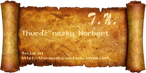 Thuránszky Norbert névjegykártya